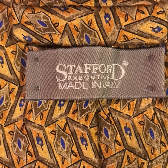 Men’s Stafford Executive 100% Silk Dress Tie Made in Italy - Picture 3 of 5
